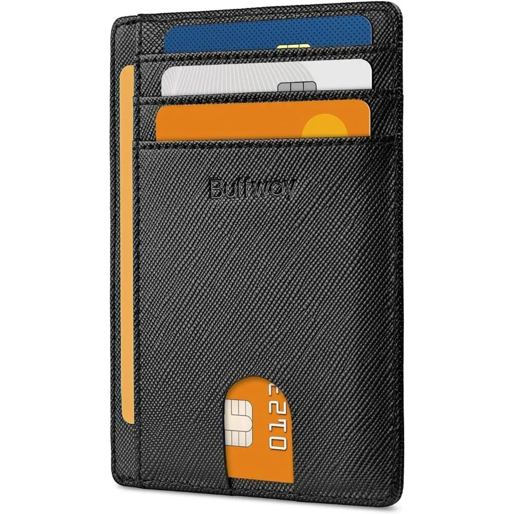 Slim Minimalist Front Pocket RFID Blocking Leather Wallets for Men